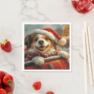 Anatolian Shepherd Dog Roller Coaster Christmas Napkin