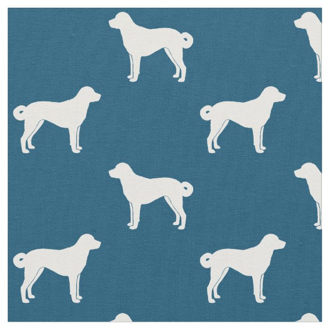 Anatolian Shepherd Dog Silhouettes Patterned Fabric (Close Up)