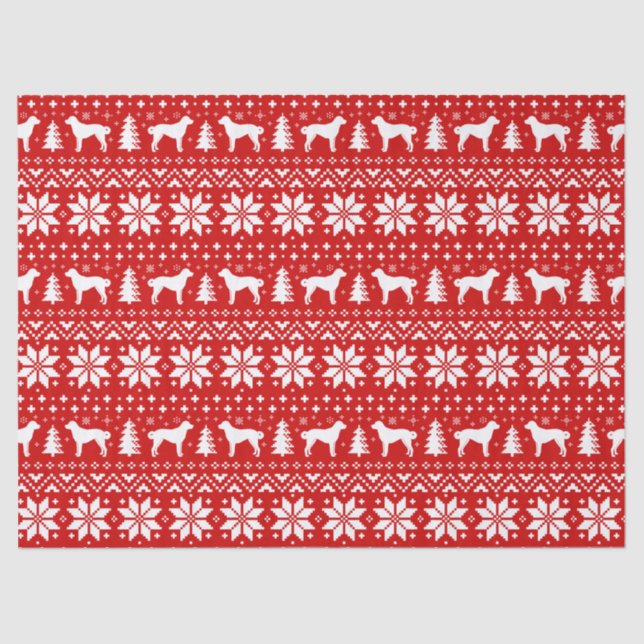 Anatolian Shepherd Dogs Christmas Pattern Tissue Paper (Front)