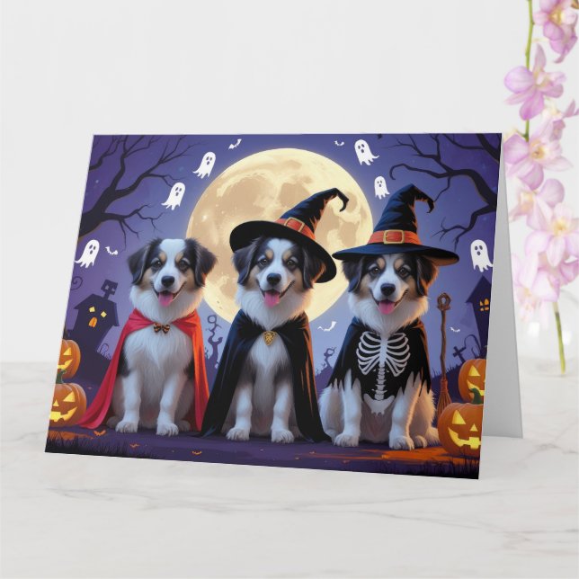 Anatolian Shepherd  Dogs Pumpkin Halloween Funny  Card (Orchid)