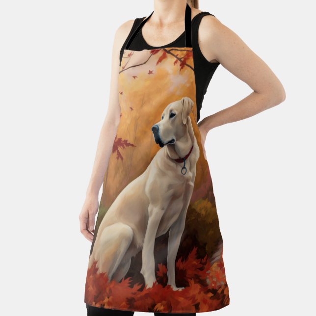 Anatolian Shepherd  in Autumn Leaves Fall Inspire Apron (Insitu)