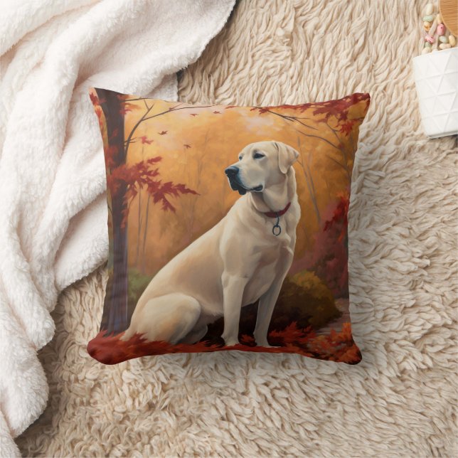 Anatolian Shepherd  in Autumn Leaves Fall Inspire Cushion (Blanket)