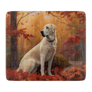 Anatolian Shepherd in Autumn Leaves Fall Inspire Cutting Board