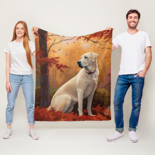 Anatolian Shepherd in Autumn Leaves Fall Inspire Fleece Blanket