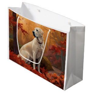 Anatolian Shepherd in Autumn Leaves Fall Inspire Large Gift Bag