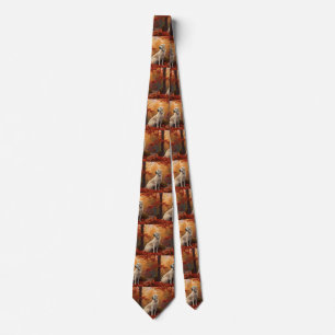 Anatolian Shepherd in Autumn Leaves Fall Inspire Tie
