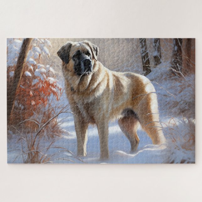 Anatolian Shepherd Let It Snow Christmas  Jigsaw Puzzle (Horizontal)