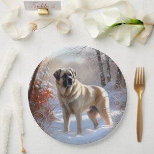 Anatolian Shepherd Let It Snow Christmas  Paper Plate