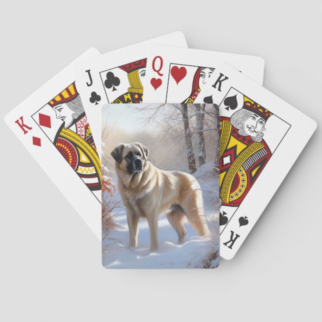 Anatolian Shepherd Let It Snow Christmas  Playing Cards (Back)