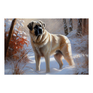 Anatolian Shepherd Let It Snow Christmas Poster