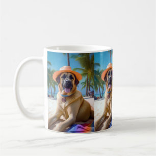 Anatolian Shepherd on Beach, dog lover summer gift Coffee Mug