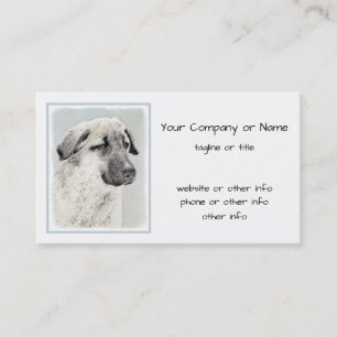 Anatolian Shepherd Painting - Original Dog Art Business Card