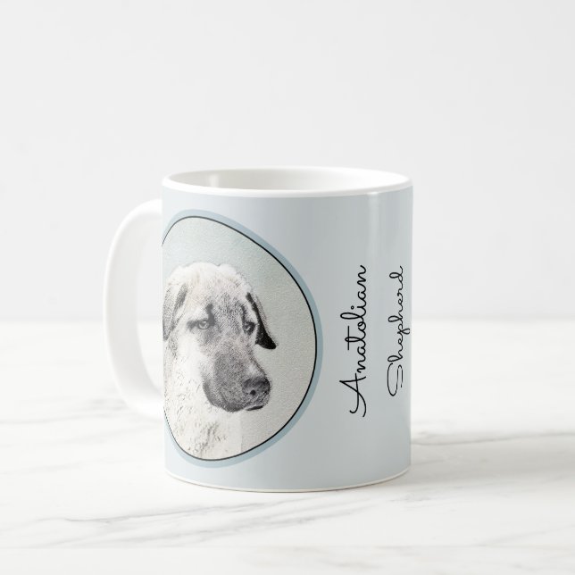 Anatolian Shepherd Painting - Original Dog Art Coffee Mug (Front Left)
