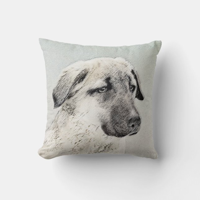 Anatolian Shepherd Painting - Original Dog Art Cushion (Front)