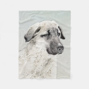 Anatolian Shepherd Painting - Original Dog Art Fleece Blanket