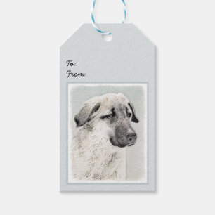 Anatolian Shepherd Painting - Original Dog Art Gift Tags