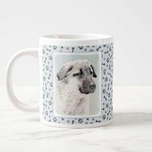 Anatolian Shepherd Painting - Original Dog Art Large Coffee Mug