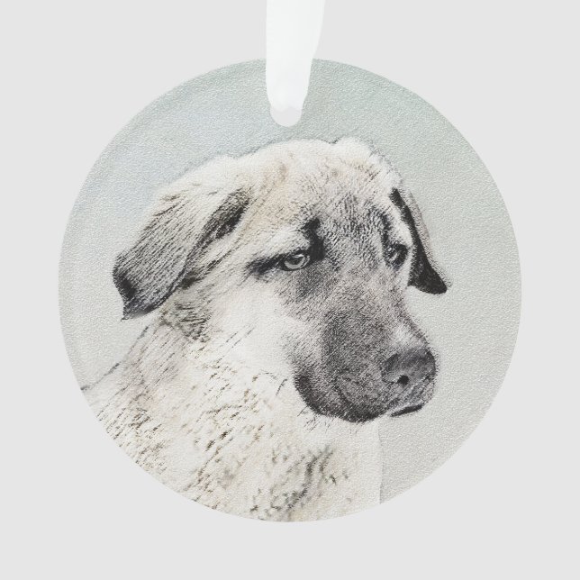 Anatolian Shepherd Painting - Original Dog Art Ornament (Front)