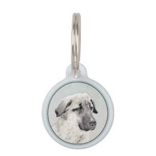 Anatolian Shepherd Painting - Original Dog Art Pet Tag