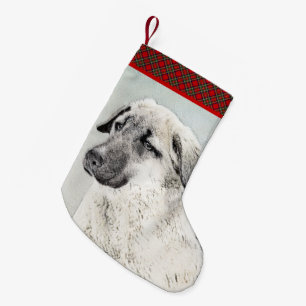 Anatolian Shepherd Painting - Original Dog Art Small Christmas Stocking