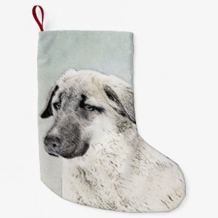 Anatolian Shepherd Painting - Original Dog Art Small Christmas Stocking