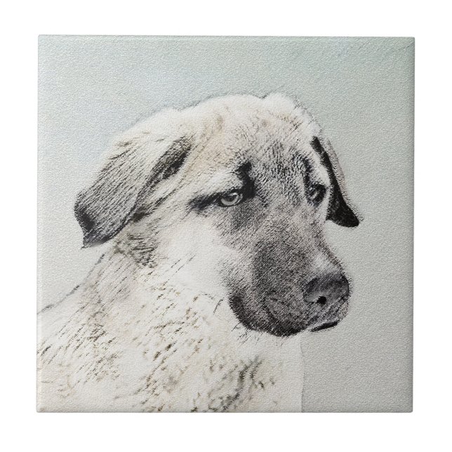 Anatolian Shepherd Painting - Original Dog Art Tile (Front)