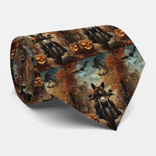 Anatolian Shepherd Riding Motorcycle Halloween Tie