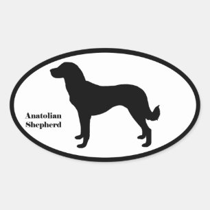 Anatolian Shepherd SIlhouette Oval Sticker