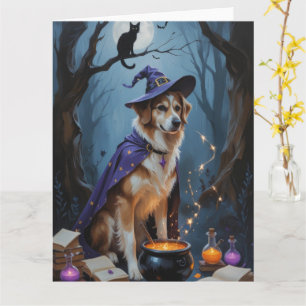 Anatolian Shepherd  Whimsical Halloween Painting Card