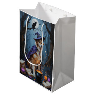 Anatolian Shepherd Whimsical Halloween Painting Medium Gift Bag