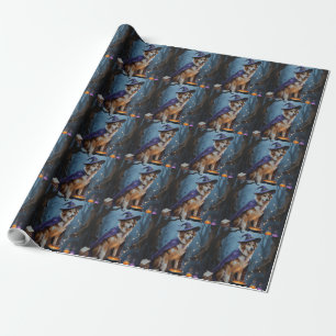 Anatolian Shepherd  Whimsical Halloween Painting Wrapping Paper