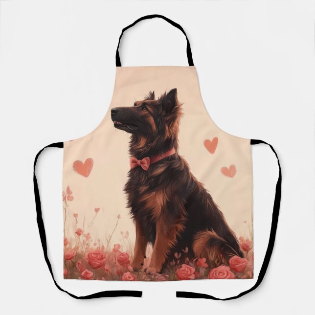 Anatolian Shepherd with Roses - Valentine's Day Apron (Front)