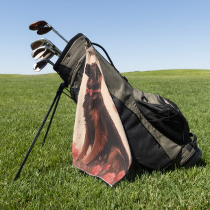 Anatolian Shepherd with Roses - Valentine's Day Golf Towel