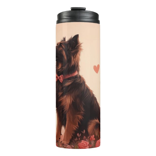 Anatolian Shepherd with Roses - Valentine's Day Thermal Tumbler (Front)