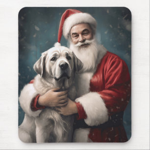 Anatolian Shepherd with Santa Claus Christmas Mouse Mat