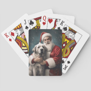 Anatolian Shepherd with Santa Claus Christmas Playing Cards