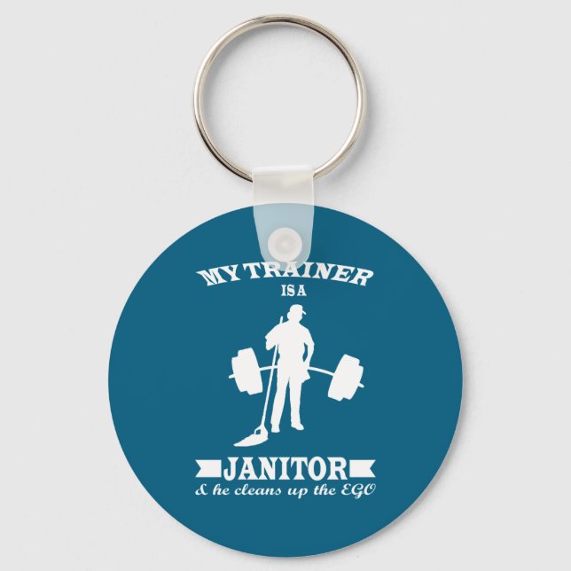 Anatoly My Trainer Is Janitor Funny Gym Prank  Key Ring (Front)