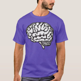 Anatomical brain black and white T-Shirt