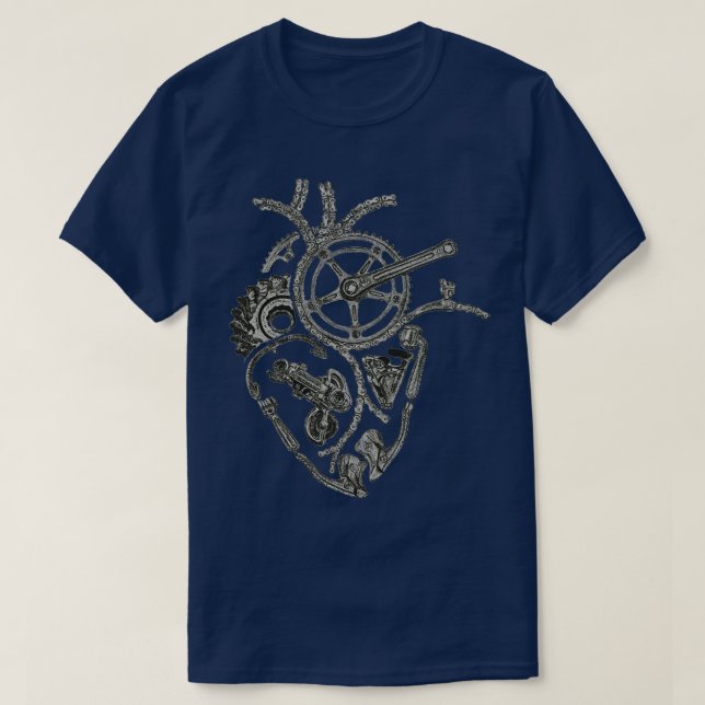 Anatomical Cycling Heart  T-Shirt (Design Front)