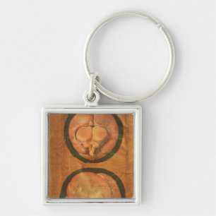 Anatomical drawing of the human brain key ring