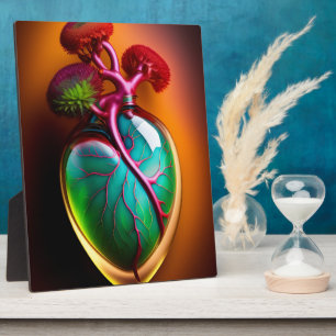 Anatomical Glass Heart Digital Art Tabletop Plaque
