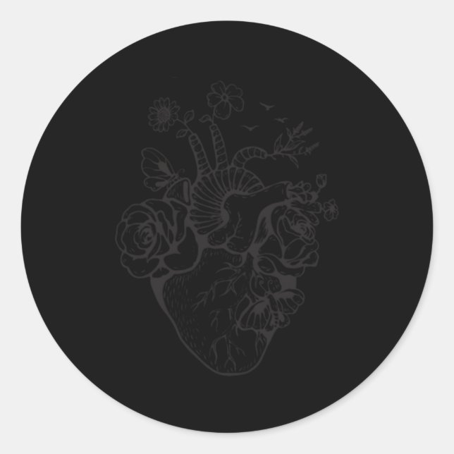 Anatomical He Cardiac Nurse Student Classic Round Sticker (Front)