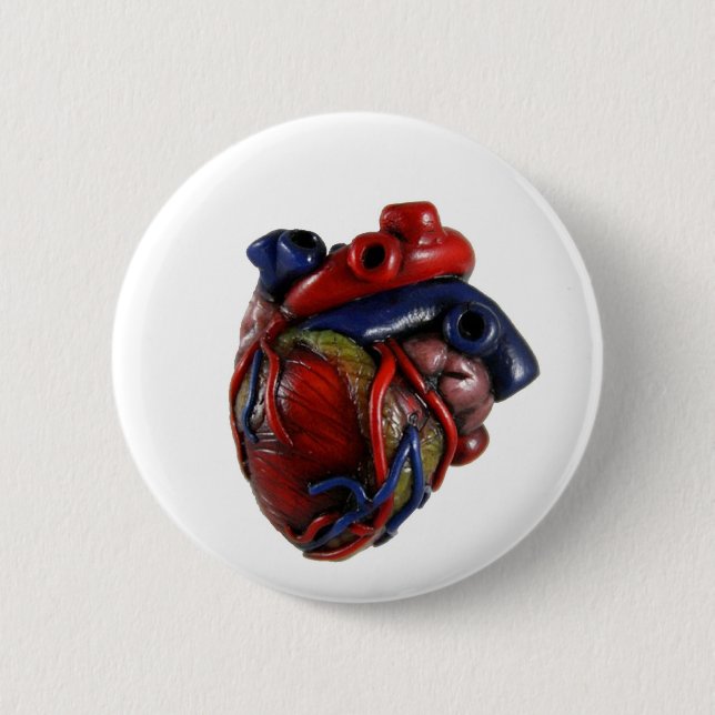 Anatomical Heart 6 Cm Round Badge (Front)