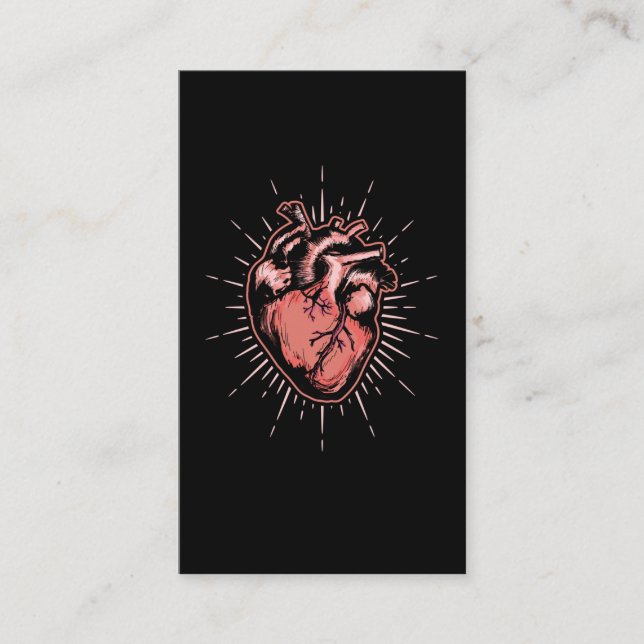 Anatomical Heart Anatomy Art Cardiology Business Card (Front)