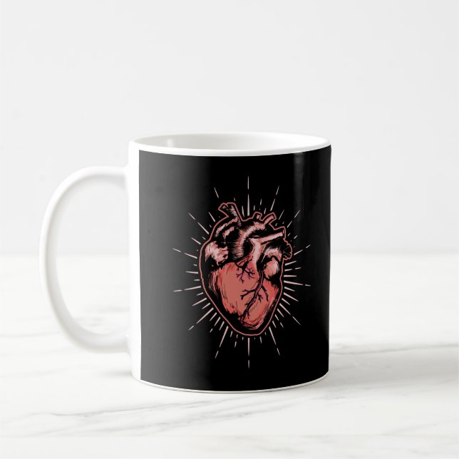 Anatomical Heart Anatomy Art Cardiology Coffee Mug (Left)