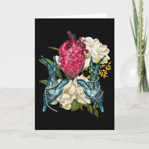 Anatomical Heart And Flowers Doctor Valentine  Card