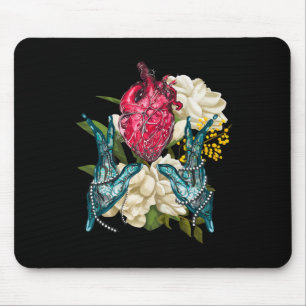 Anatomical Heart And Flowers Doctor Valentine Mouse Mat