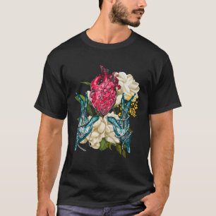 Anatomical Heart And Flowers Doctor Valentine  T-Shirt