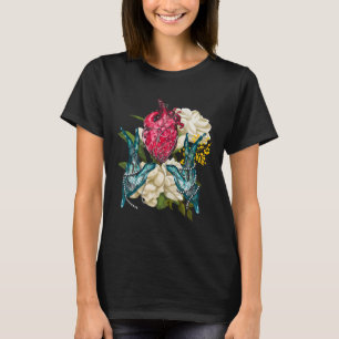Anatomical Heart And Flowers Doctor Valentine  T-Shirt