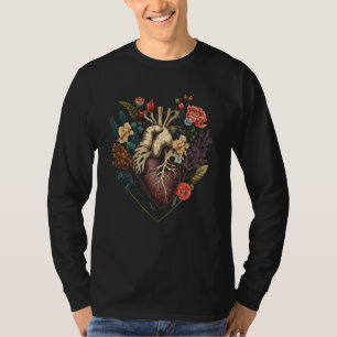 Anatomical Heart And Flowers Show Your Love For Wo T-Shirt